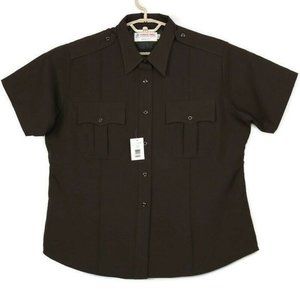 Horace Small Uniform Work Shirt Police Deputy Brown Short Sleeve Size 42 XL‎